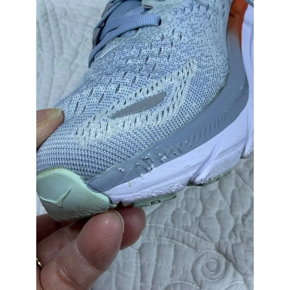 Hoka One One Women 7.5 Blue Clifton 8 Cushioned Lace Up Running Athletic Shoes
